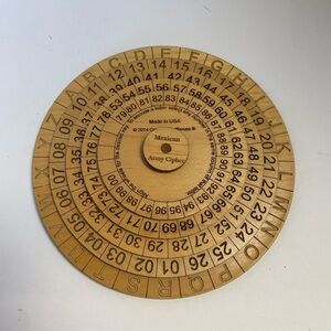 Cipher Wheel Decoder Toy Puzzle Encryption Device Cryptex Code Cracker Kid Gift